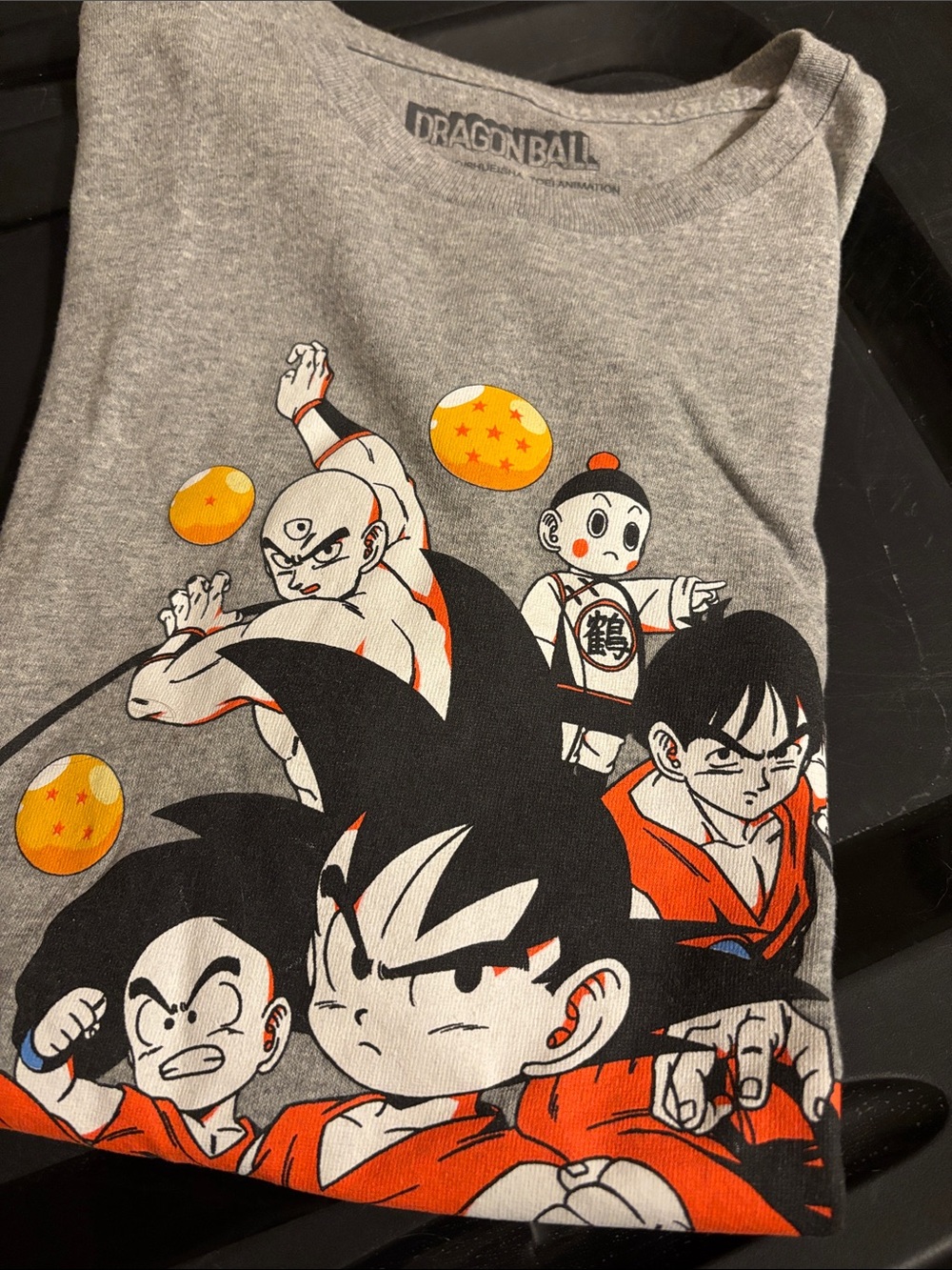 Dragon Ball Men's Short Sleeve T‑Shirt - Gray with Orange Graphic